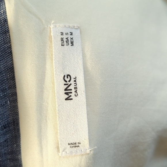 MNG Casual Double Breasted Linen Blazer Blue S preppy summer business casual - Picture 10 of 10